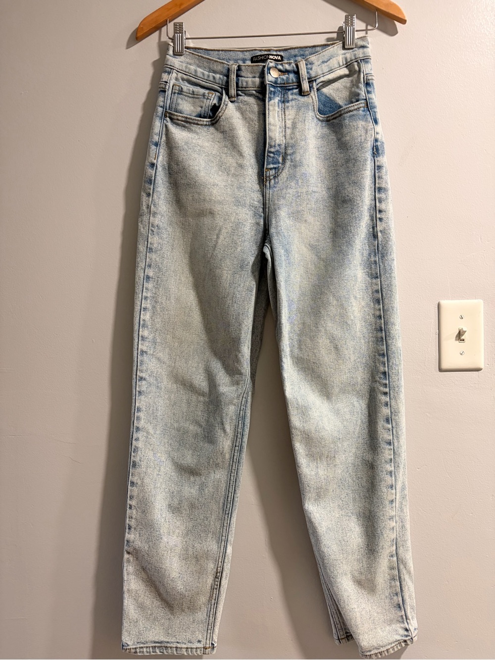 Fashion Nova Light Blue Slim Straight Jeans